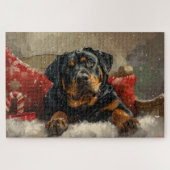 Rottweiler Dog Weihnachtsfest Puzzle (Horizontal)