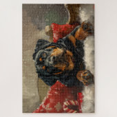 Rottweiler Dog Weihnachtsfest Puzzle (Vertikal)