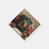 Rottweiler Dog Weihnachtsfest Serviette (Ecke)