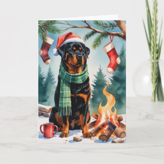 Rottweiler Dog Weihnachtsgrüßkarte Karte (Vorderseite)
