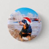 Rottweiler Dog Weihnachtsmalerei Button (Vorderseite)