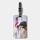 Rottweiler Dog Weihnachtsmalerei Gepäckanhänger (Vorderseite vertikal)