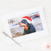 Rottweiler Dog Weihnachtsmalerei Rechteckiger Aufkleber (Umschlag)
