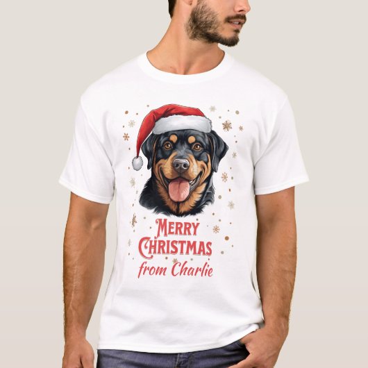 Rottweiler Dog wie Weihnachten T-Shirt (Vorderseite)