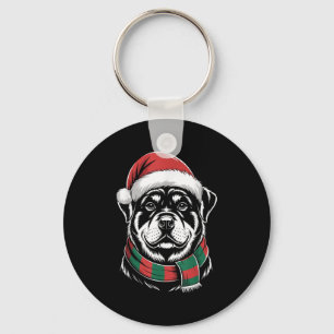 Rottweiler Dog Xmas Weihnachtsmannmütze Weihnachts Schlüsselanhänger