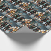 Rottweiler Dogs Christmas Snow Holiday Geschenkpapier (Ecke)