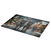 Rottweiler Dogs Christmas Snow Holiday Schneidebrett (Ecke)