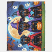 Rottweiler Dogs Pumpkin Halloween Funny Fleecedecke (Vorderseite)