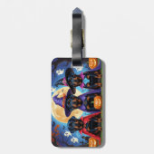 Rottweiler Dogs Pumpkin Halloween Funny Gepäckanhänger (Rückseite vertikal)