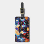 Rottweiler Dogs Pumpkin Halloween Funny Gepäckanhänger (Vorderseite vertikal)