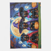 Rottweiler Dogs Pumpkin Halloween Funny Geschirrtuch (Vertikal)