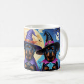 Rottweiler Dogs Pumpkin Halloween Funny Kaffeetasse (VorderseiteRechts)