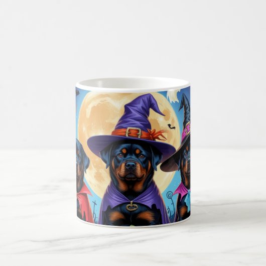 Rottweiler Dogs Pumpkin Halloween Funny Kaffeetasse (Mittel)
