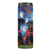 Rottweiler Dogs Pumpkin Halloween Funny Thermosbecher (Rückseite)