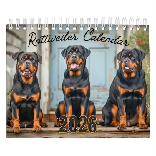 Rottweiler Dogs Wall Calendar 2026 Kalender (Titelbild)