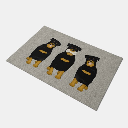 Rottweiler Doormat Fußmatte (Schrägansicht)