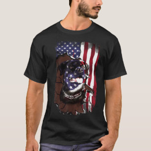 Rottweiler durch amerikanische Flagge Hund mehr al T-Shirt