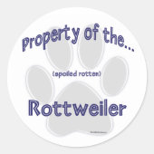 Rottweiler-Eigenschaftenkleber Runder Aufkleber (Vorderseite)