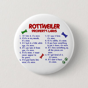 ROTTWEILER Eigentums-Gesetze 2 Button