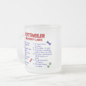 ROTTWEILER Eigentums-Gesetze 2 Mattglastasse (Vorderseite Links)