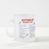 ROTTWEILER Eigentums-Gesetze 2 Mattglastasse (Links)