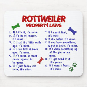 ROTTWEILER Eigentums-Gesetze 2 Mousepad