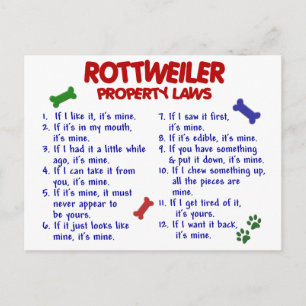 ROTTWEILER-Eigentumsrecht 2 Postkarte