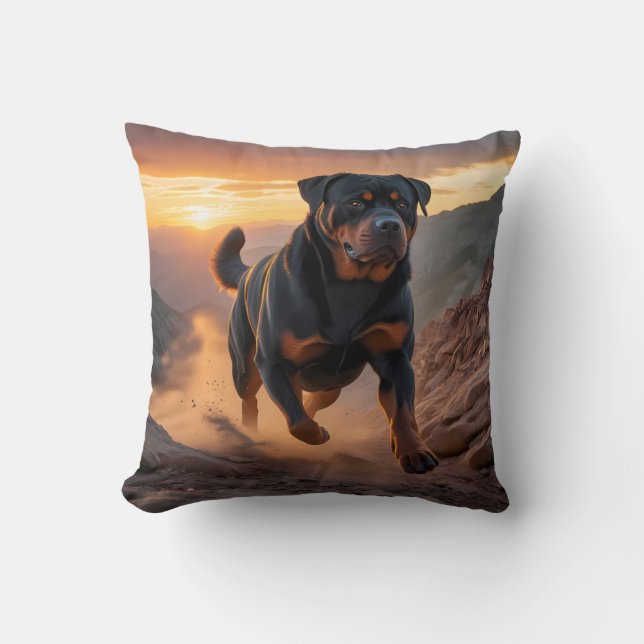Rottweiler Elegant Throw Kissen (Vorderseite)