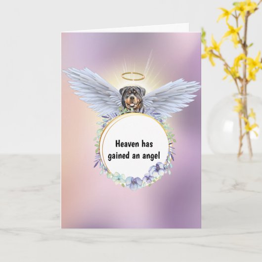 Rottweiler Engelsschrei in der Blume Karte (Gelbe Blume)