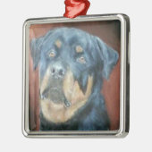 Rottweiler - erstklassige Weihnachtsverzierung Silbernes Ornament (Links)