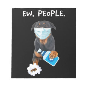 Rottweiler Ew Leute tragen eine Gesichtsmaske lust Notizblock
