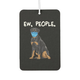 Rottweiler ew people dog wearing face mask autolufterfrischer