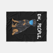 Rottweiler ew people dog wearing face mask fleecedecke (Vorderseite (Horizontal))