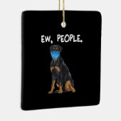 Rottweiler ew people dog wearing face mask keramikornament (Rechts)