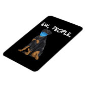 Rottweiler ew people dog wearing face mask magnet (Linke Seite)