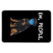 Rottweiler ew people dog wearing face mask magnet (Horizontal)
