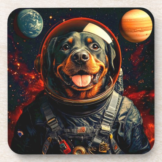 Rottweiler Explores Getränkeuntersetzer (Vorderseite)