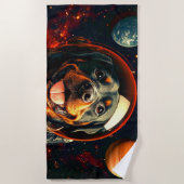 Rottweiler Explores Strandtuch (Vorderseite)