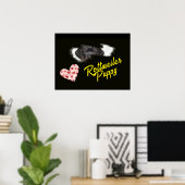 Rottweiler Eyes Solid Color Poster (Heimbüro)
