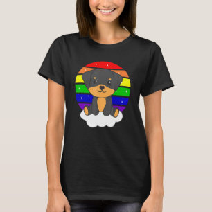Rottweiler farbiger Regenbogen für Kinder Niedlich T-Shirt