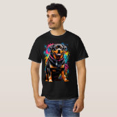 Rottweiler Farbkunst T-Shirt (Vorne ganz)