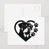Rottweiler Feiertagspostkarte (Vorne/Hinten)
