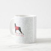 Rottweiler Feliz Naughty Dog Christmas Design Kaffeetasse (Vorderseite Links)