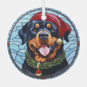 Rottweiler Festgläserweihe Ornament Aus Glas (Vorderseite)