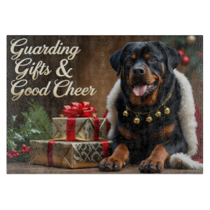 Rottweiler Festtage Weihnachten Schneidebrett