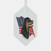 Rottweiler-Flagge Ornament Aus Glas (Vorderseite Rechts)