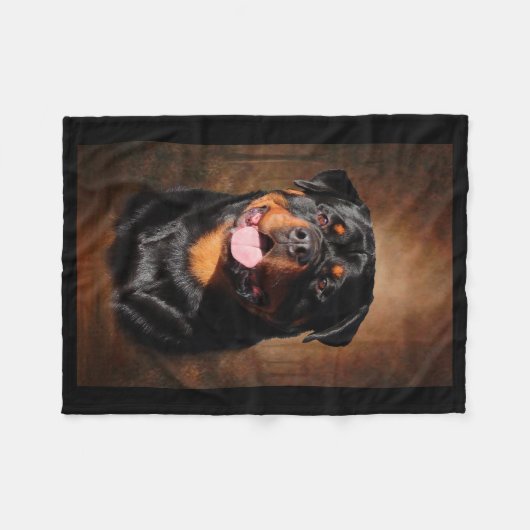 Rottweiler Fleece-Decke Fleecedecke (Vorderseite (Horizontal))