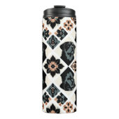 Rottweiler Floral Geometric Pattern Thermosbecher (Vorderseite)