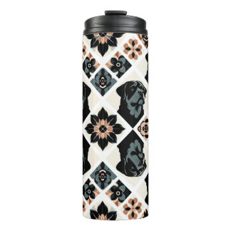 Rottweiler Floral Geometric Pattern Thermosbecher