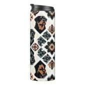 Rottweiler Floral Geometric Pattern Thermosbecher (Nach rechts gedreht)